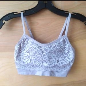 Laura Ashley bra lingerie white gray embroidery size medium